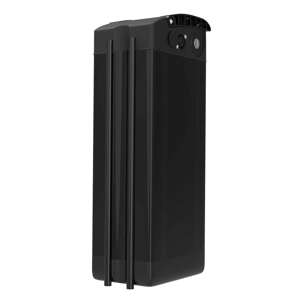 DEEPOWER black electric bike battery pack with charging port and power button