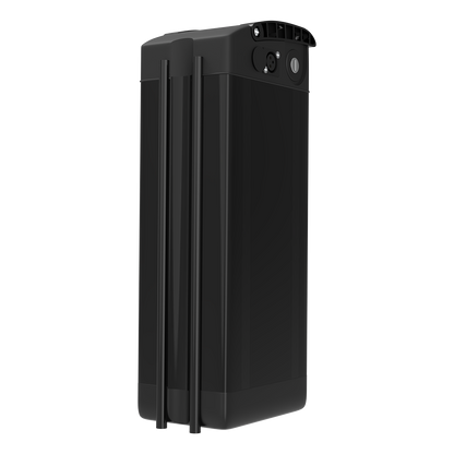 DEEPOWER black electric bike battery pack with charging port and power button